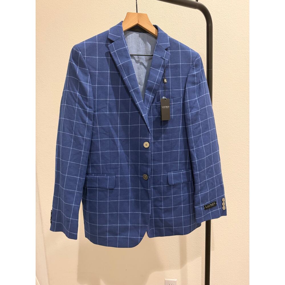 Boys Lauren Ralph Lauren navy light blue bloxbury blazer $140 sz 20R - Picture 2 of 5